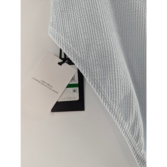 DKNY Swim Powder Blue Textured High Waist Bikini Bottoms Women’s Swimwear - Picture 7 of 12